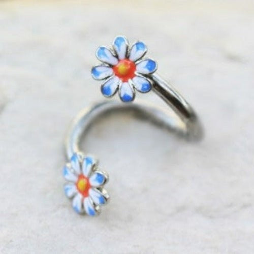 Stainless Steel Daisy Flower Cartilage Twist