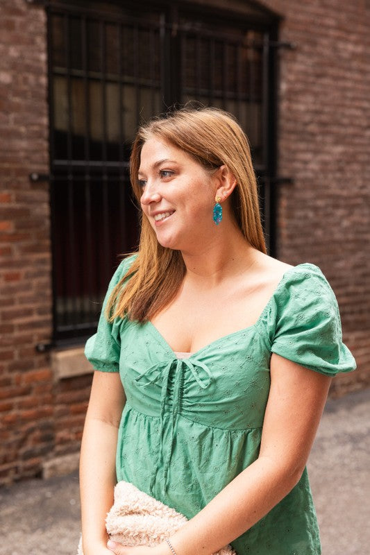 Gemma Earrings - Sea Green