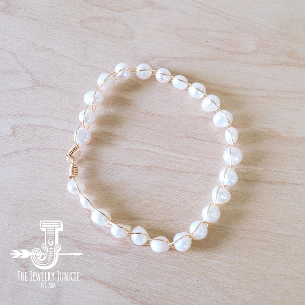 Genuine Freshwater Pearl Beaded Wire Wrapped