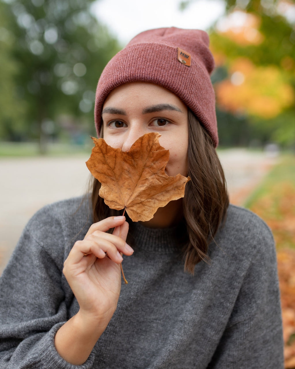 Knit Cuffed Beanie - Rusty Burgundy