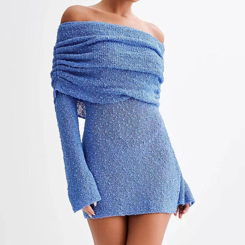 Off-Shoulder Knit Bodycon Dress