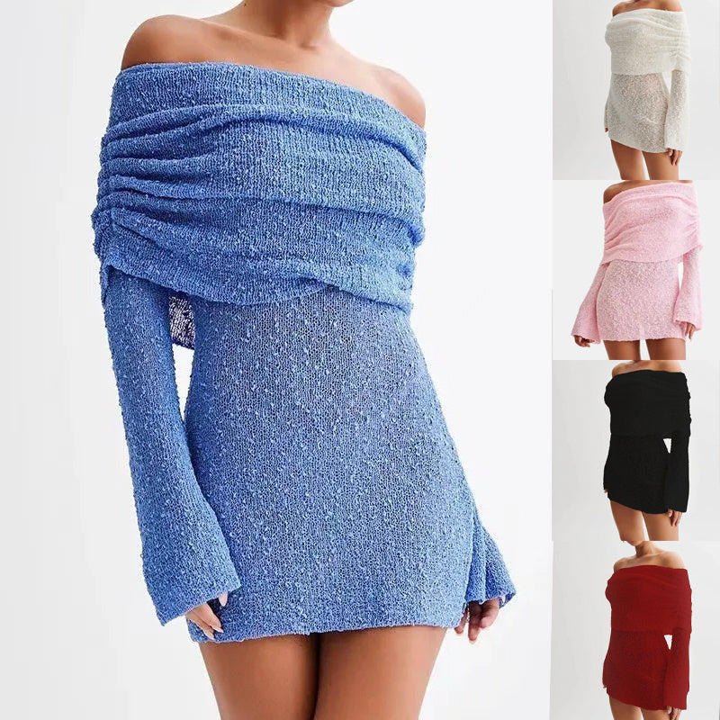 Off-Shoulder Knit Bodycon Dress