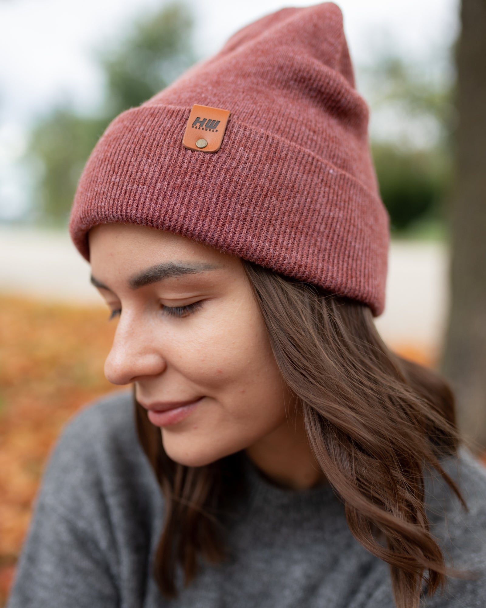 Knit Cuffed Beanie - Rusty Burgundy