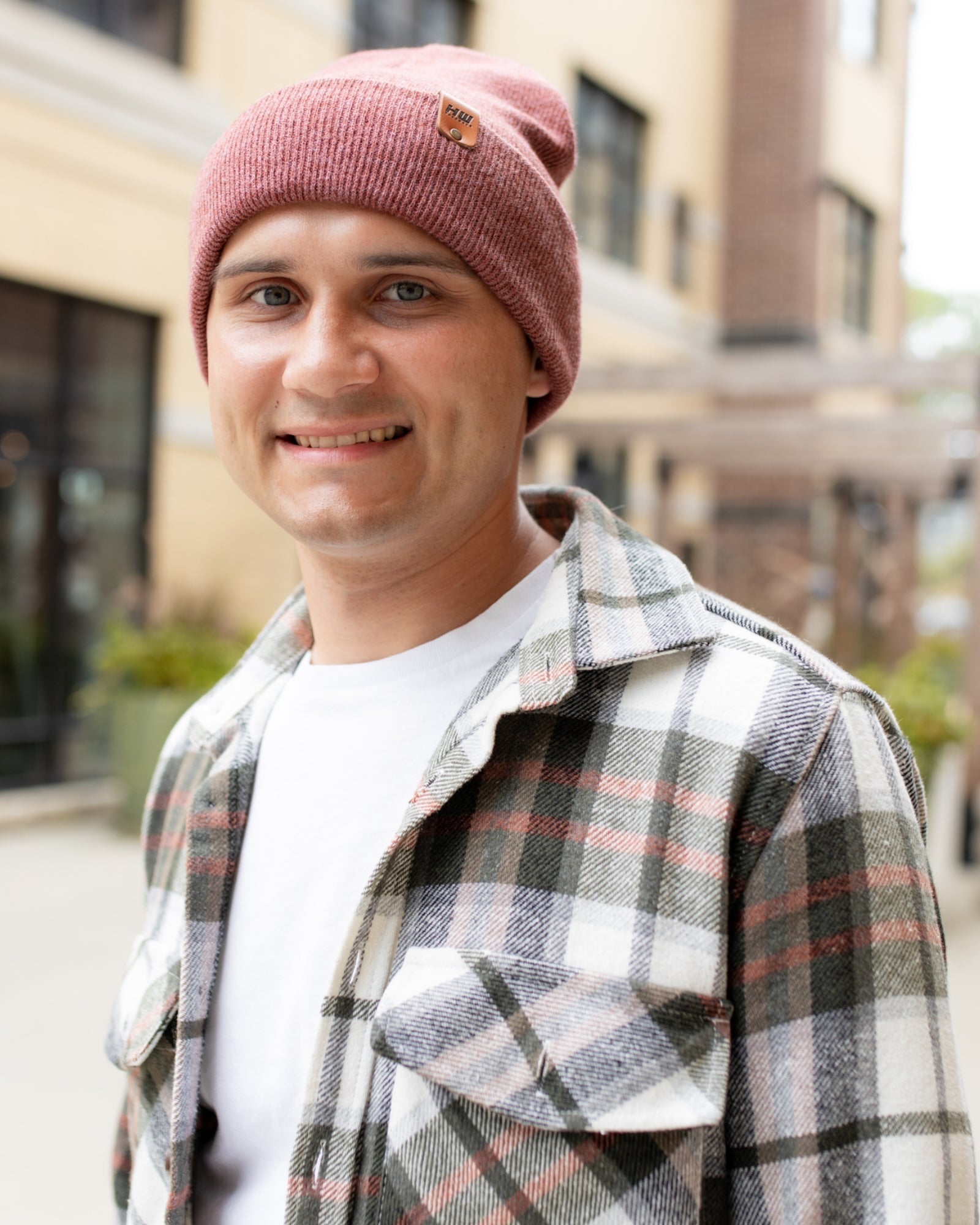 Knit Cuffed Beanie - Rusty Burgundy