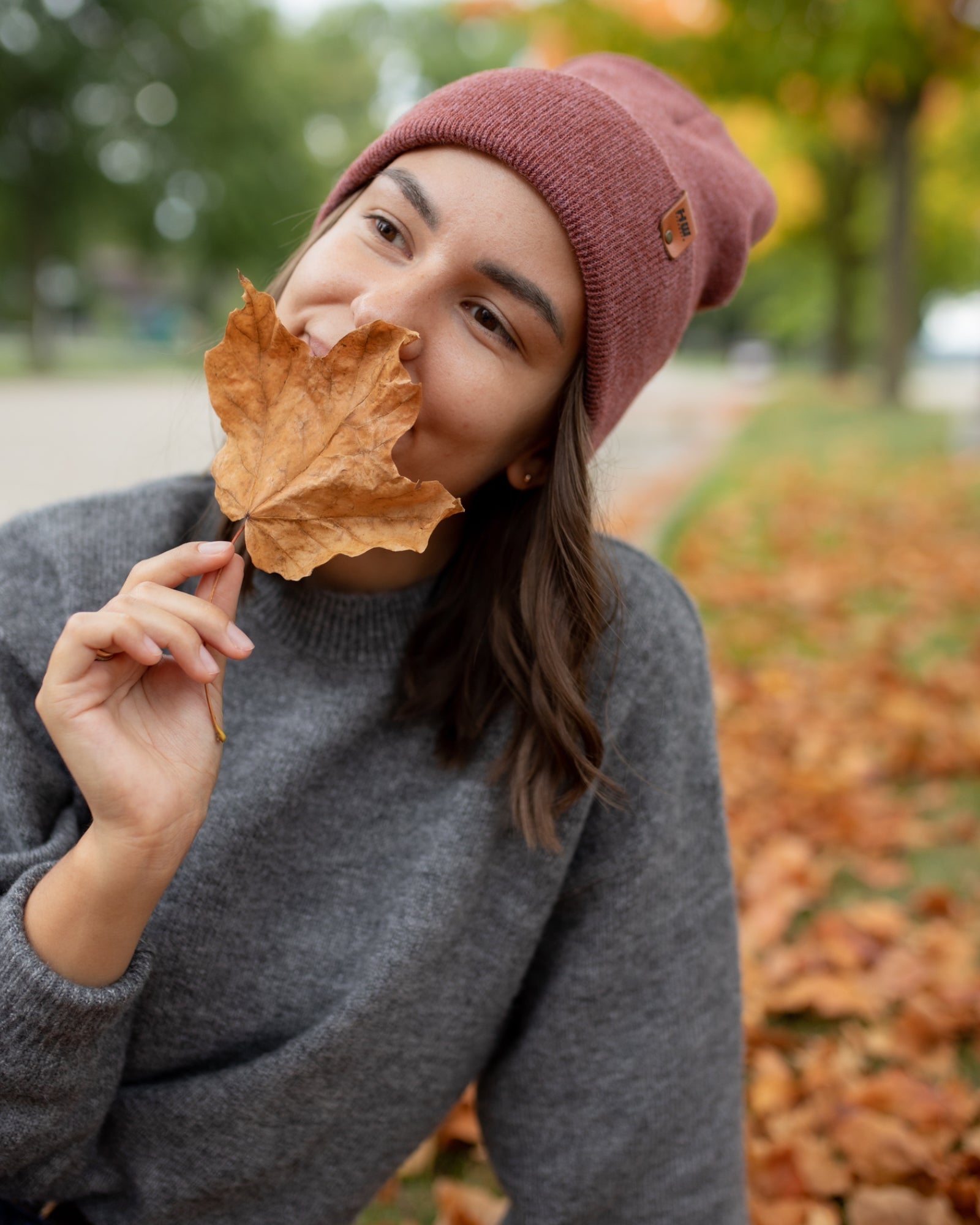 Knit Cuffed Beanie - Rusty Burgundy