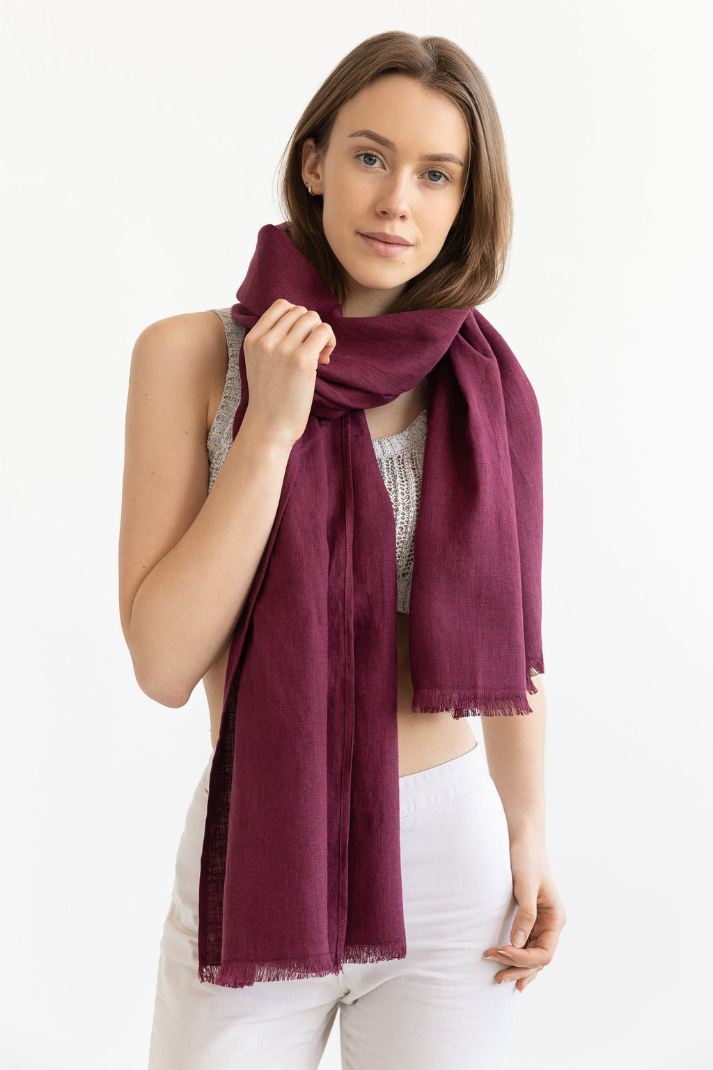 Pale Pink linen scarf