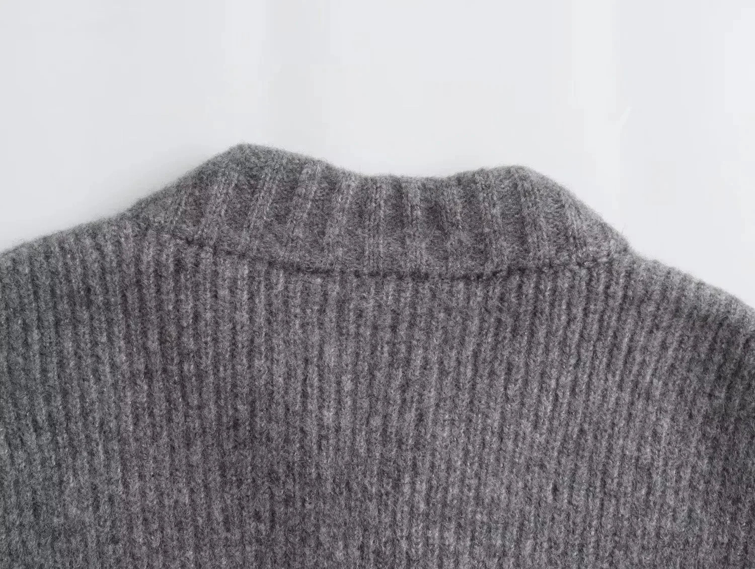 Fashion Solid Zipper Round Collar Sweater For Women High Street