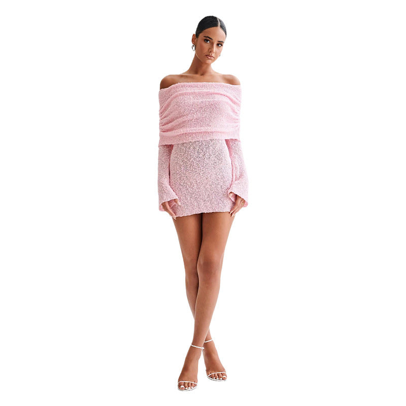 Off-Shoulder Knit Bodycon Dress