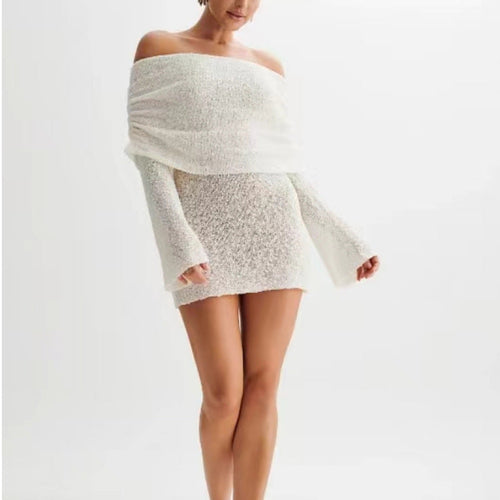 Off-Shoulder Knit Bodycon Dress